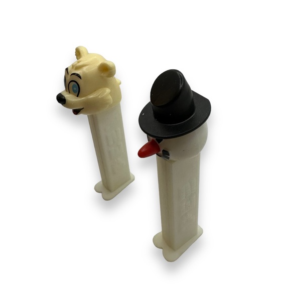Vintage PEZ Christmas Dispensers LOT OF TWO Retired Snowman Polar Bear 1990s - Picture 3 of 5